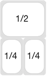 1/2 and 2 x 1/4