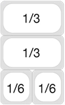 2 x 1/3 and 2 x 1/6
