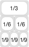 1/3 and 2 x 1/6 and 3 x 1/9