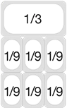 1/3 and 6 x 1/9