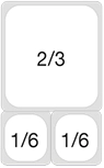 2/3 and 2 x 1/6