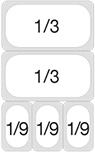 2 x 1/3 and 3 x 1/9