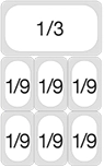 1/3 and 6 x 1/9
