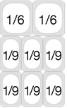2 x 1/6 and 6 x 1/9