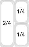 2/4 and 2 x 1/4