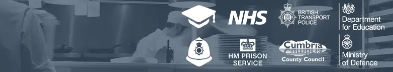 Public Sector logos over a kitchen