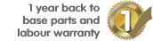 Manufacturers 1 Year Back to Base Parts & Labour Warranty
