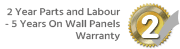 Manufacturers 2 Years Parts & Labour Warranty 5 Years On Wall Panels Plus 24/7 Phone Support - 2 Years Parts Only For NON UK Mainland (including some areas of the Scottish Highlands) Postcodes