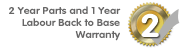 Manufacturers 2 Years Parts & 1 Year Back to Base Labour Warranty