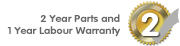 Manufacturers 2 Years Parts & 1 Year Labour Warranty - 2 Years Parts Only For NON UK Mainland (including some areas of the Scottish Highlands) Postcodes