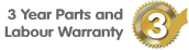 Manufacturers 3 Years Parts & Labour Warranty - 3 Years Parts Only For NON UK Mainland (including some areas of the Scottish Highlands) Postcodes