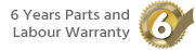 Manufacturers 6 Years Parts & Labour Warranty - 6 Years Parts Only For NON UK Mainland (including some areas of the Scottish Highlands) Postcodes